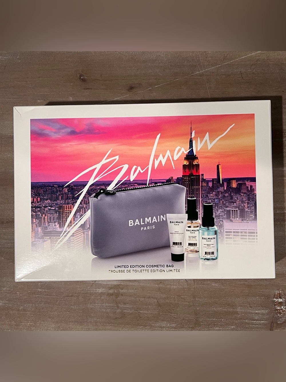 Balmain Lavender CosmeticPouch-turned-crossbodyTravel Hair Products NOT included
